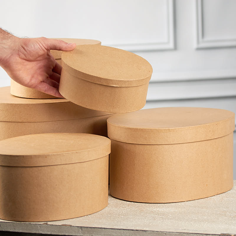 Oval Paper Mache Box – Trendivine